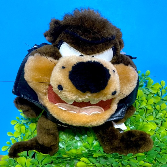 WARNER BROS LOONEY TUNES VTG 90s TASMANIAN DEVIL TAZ WEARING BLACK JACKET 10” - Picture 5 of 12